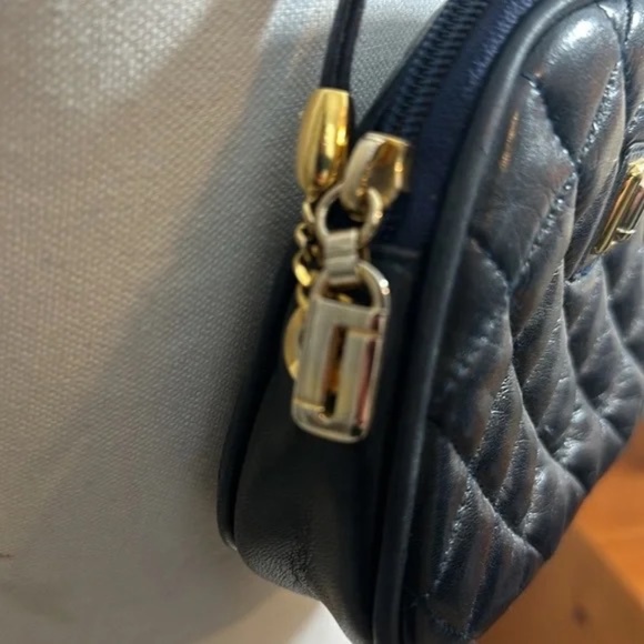 Judith Leiber Small Classic Navy Quilted Leather Crossbody Bag - Picture 4 of 11